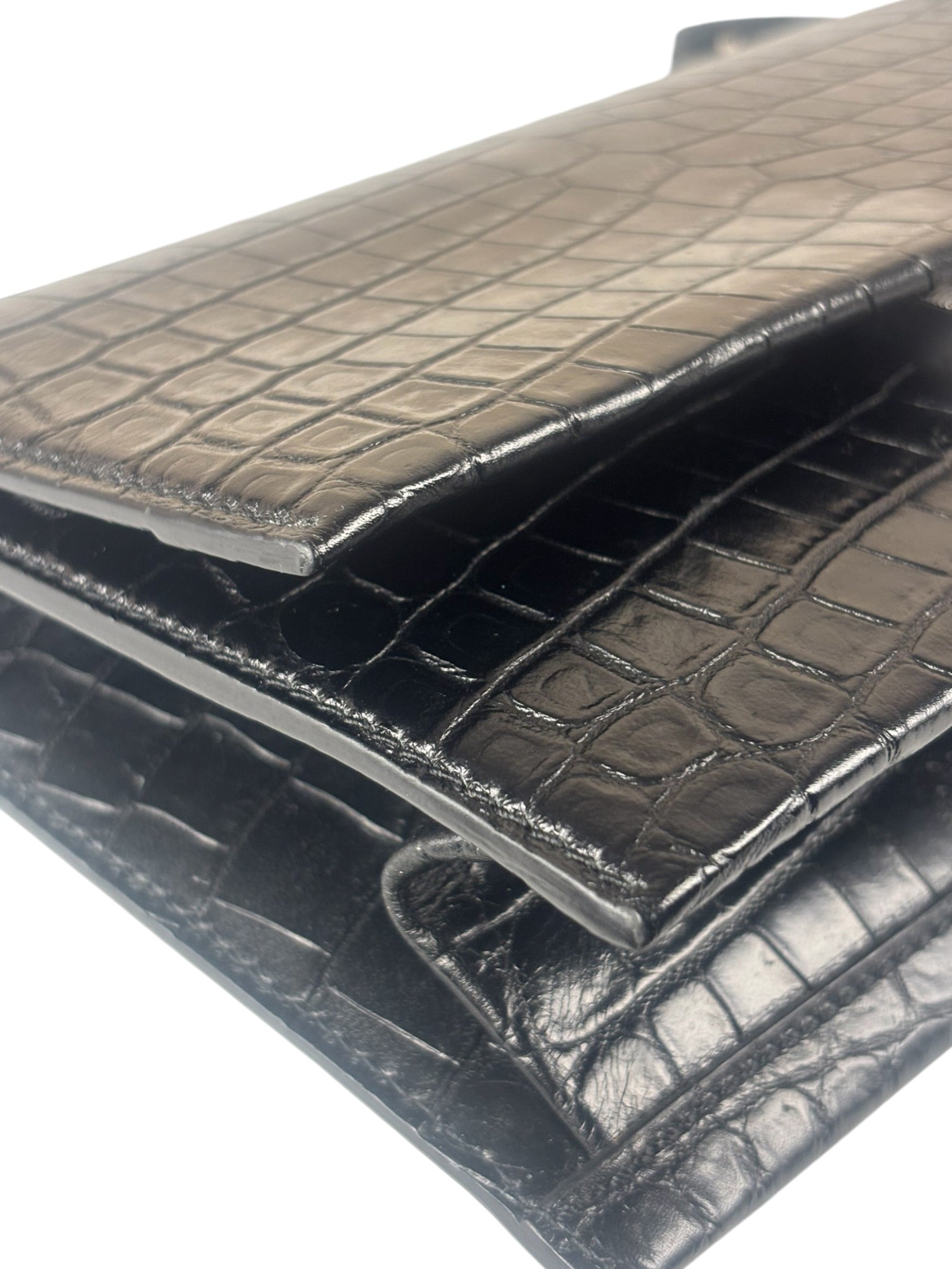 Saint Laurent Black Embossed Babylon Cross Body
