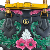 Gucci Black Leather Floral Limited Edition Diana 2Way Tote