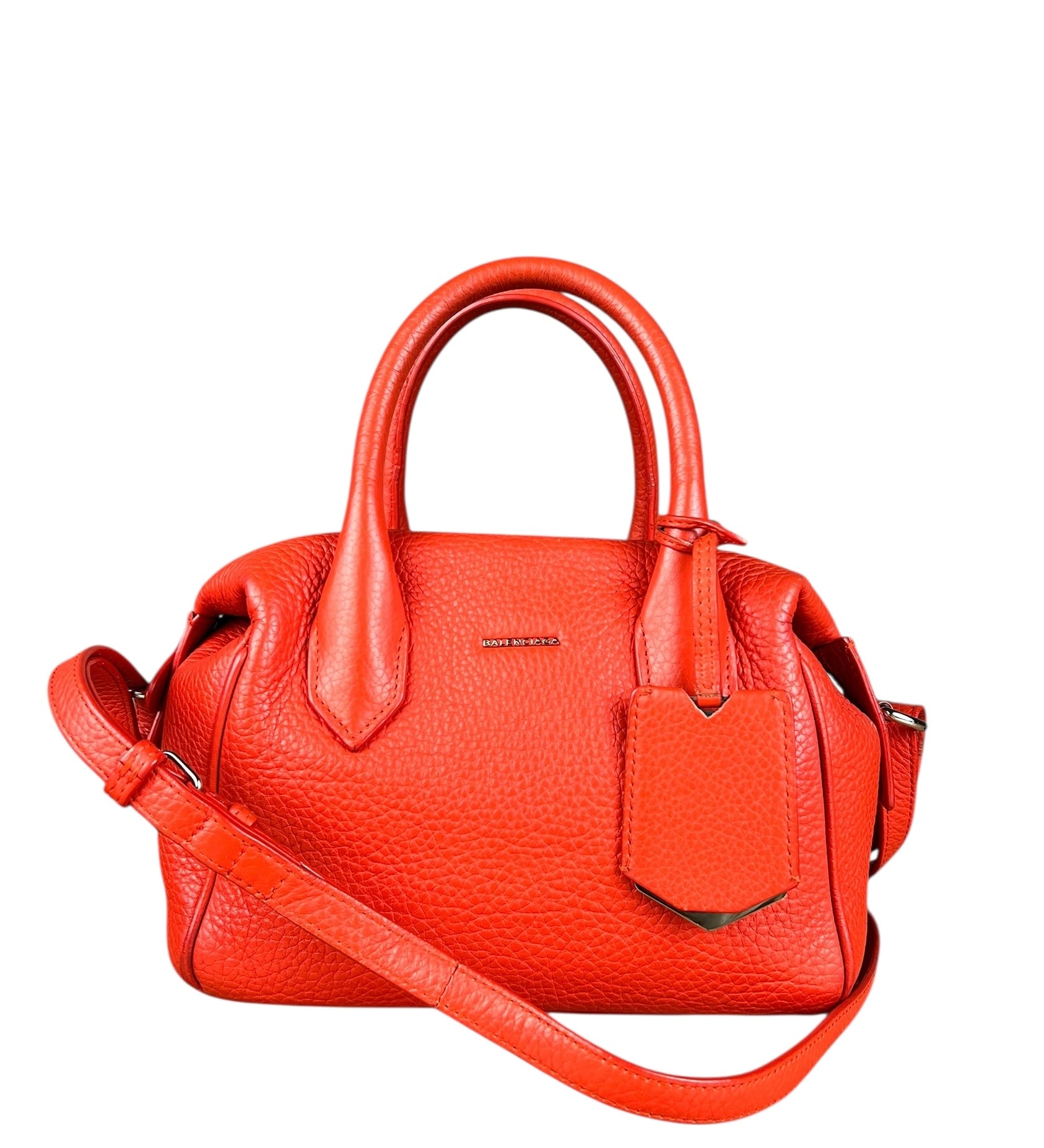 Balenciaga Red Leather Infanta Mini Boston Bag