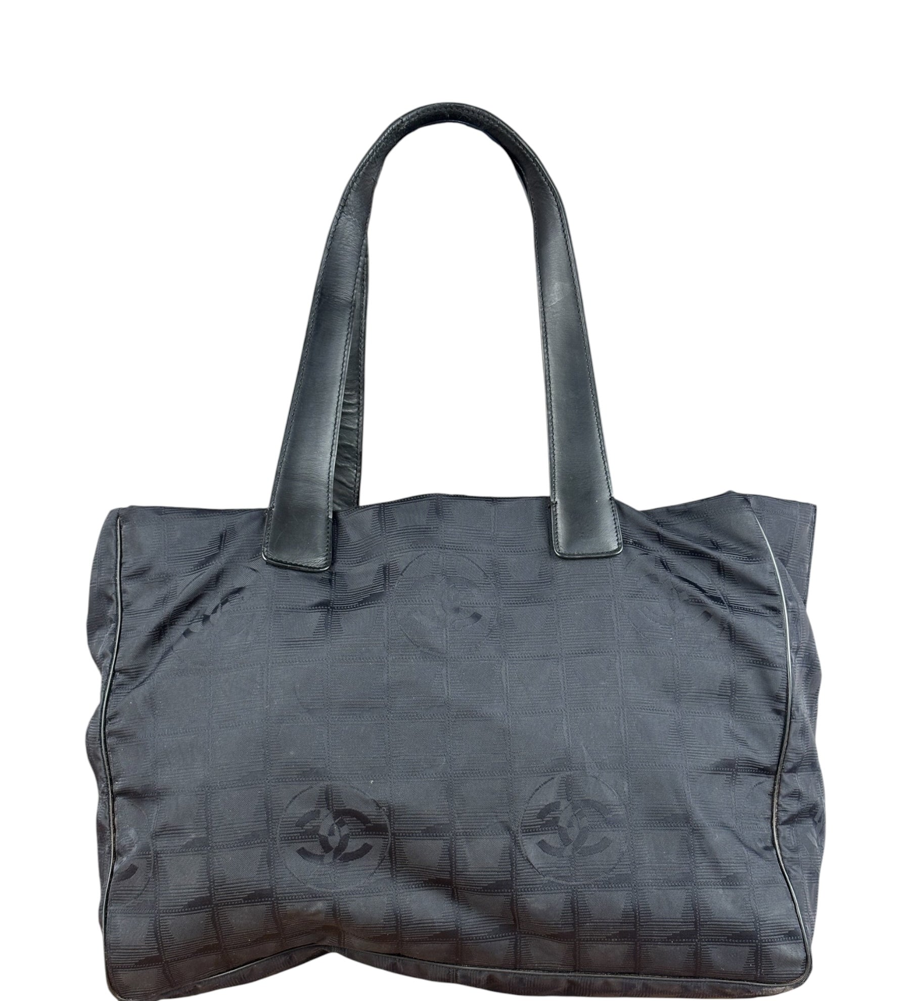 Chanel Vintage Black Travel Line Tote Bag