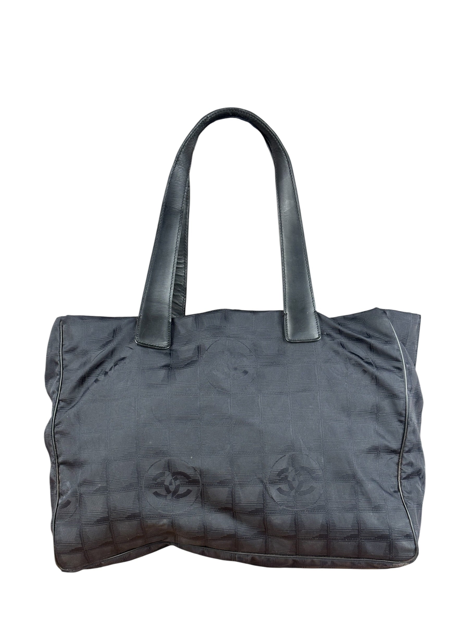 Chanel Vintage Black Travel Line Tote Bag