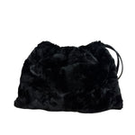 Fendi Black Faux Fur/Leather Trim Pouch