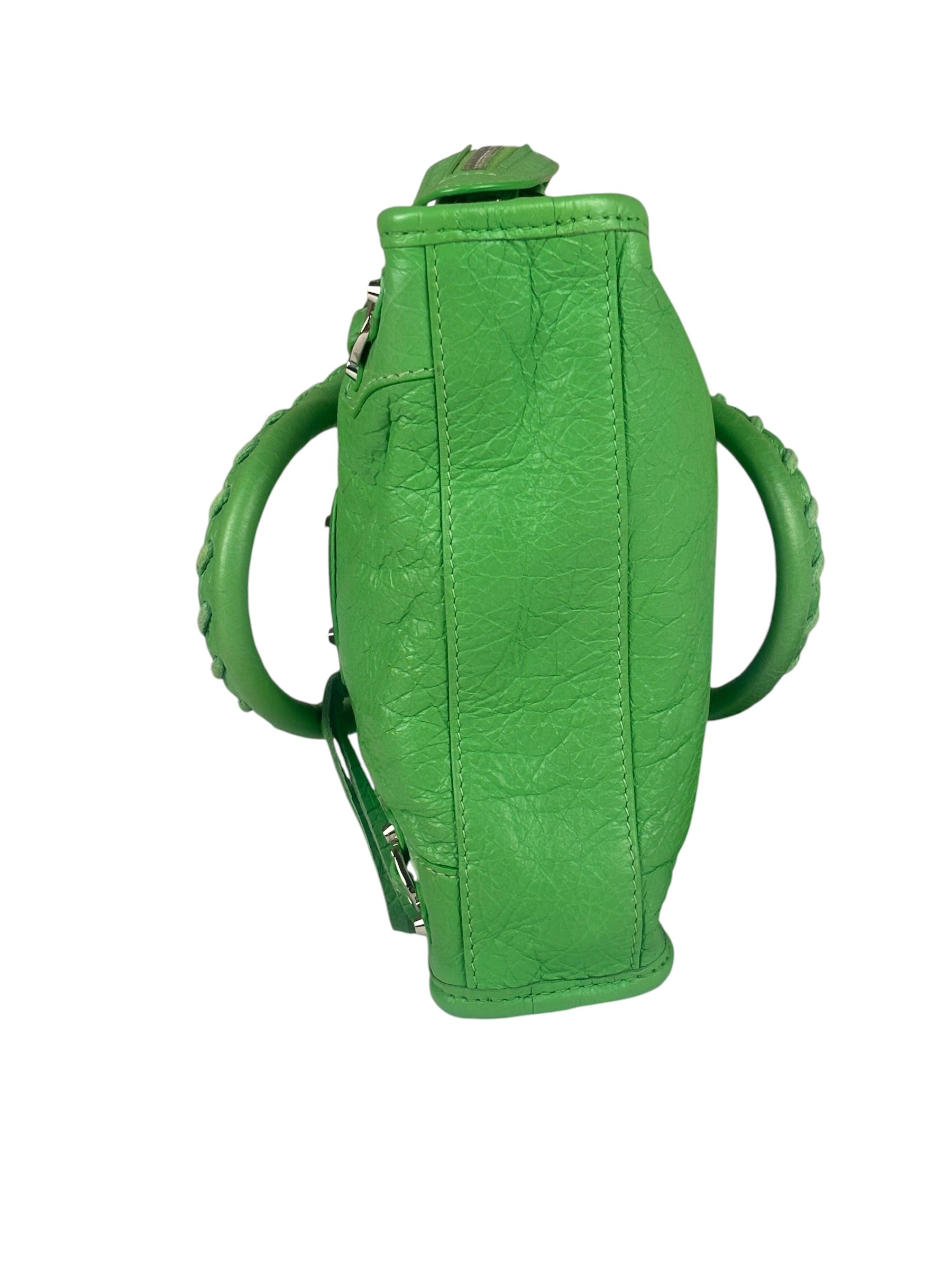 Balenciaga Green Leather Small Le City Two-Way Bag