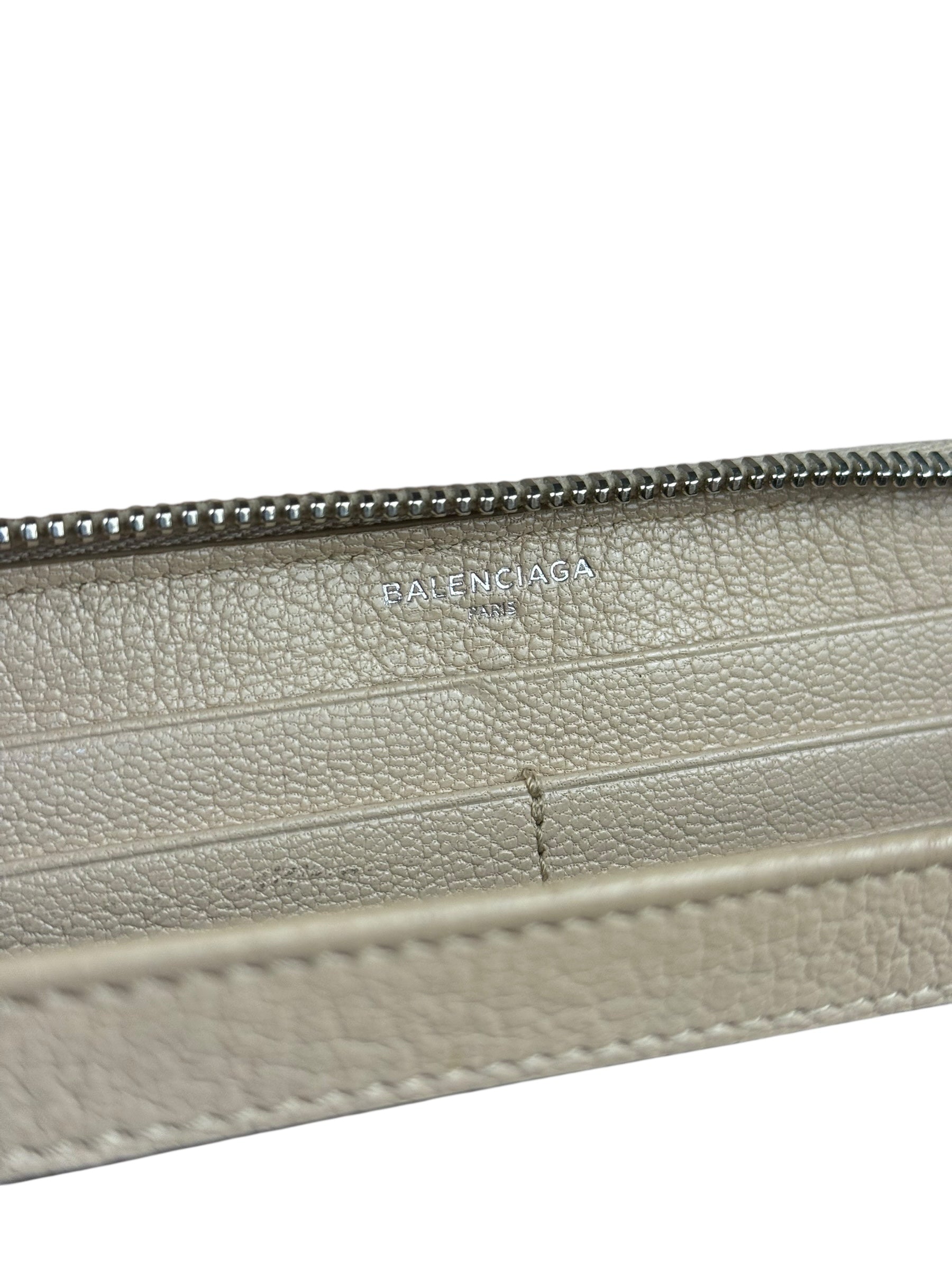 Balenciaga Beige Moto Zippy Wallet
