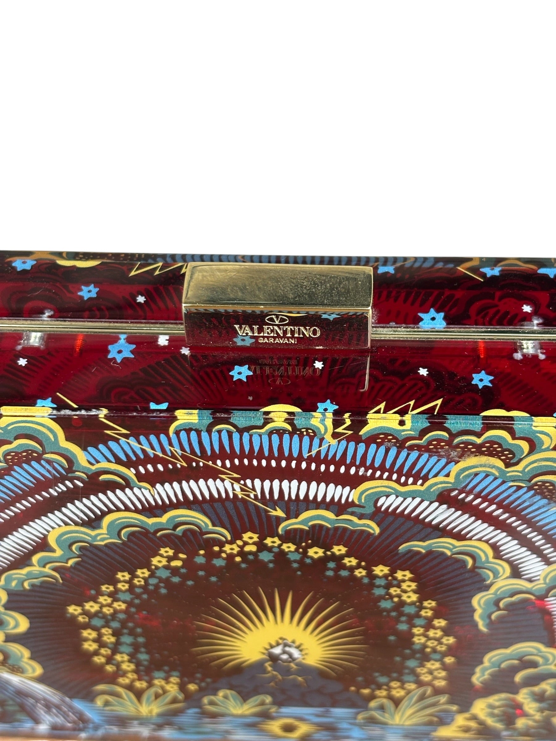Valentino Plexiglass Volcano Box Clutch 2016