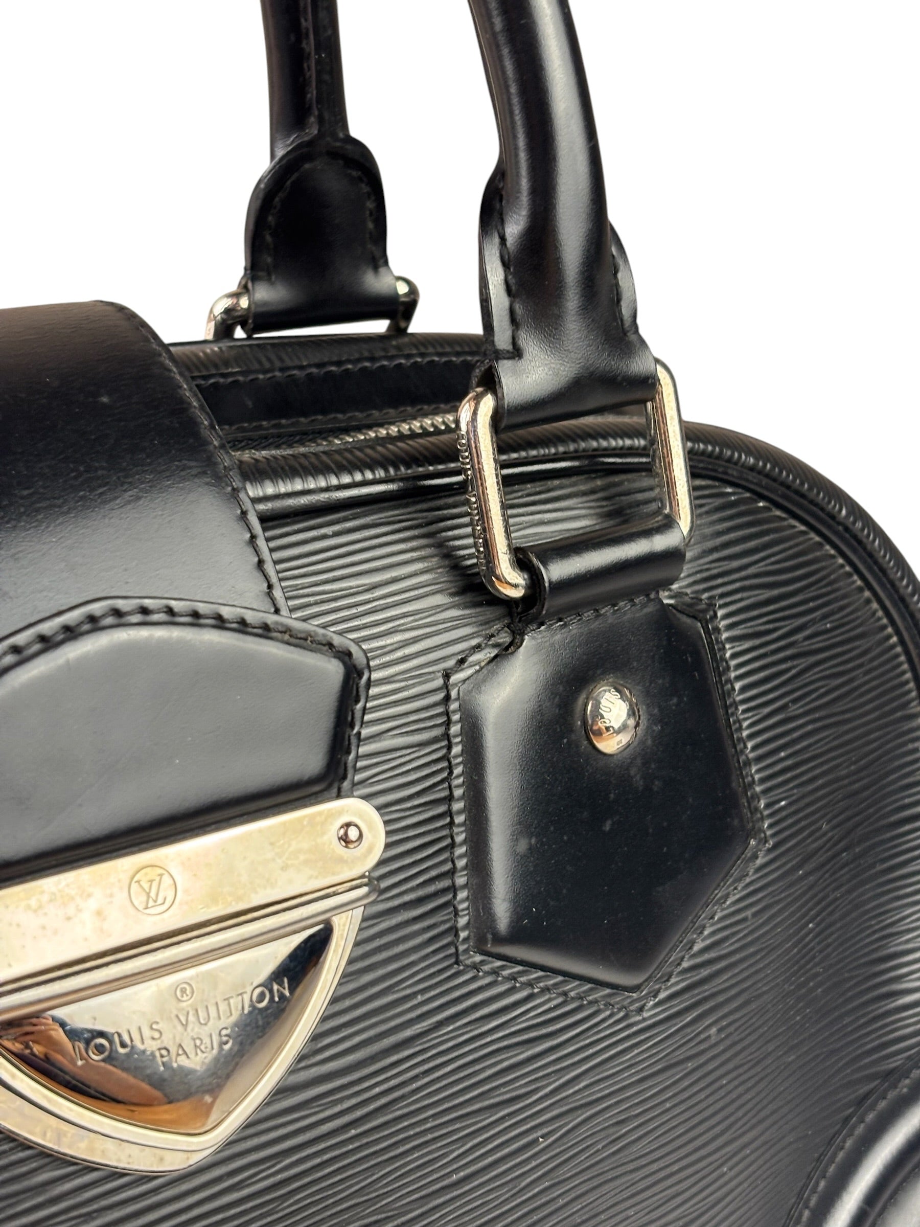 Louis Vuitton Black Epi Leather Montaigne Bowling Handbag