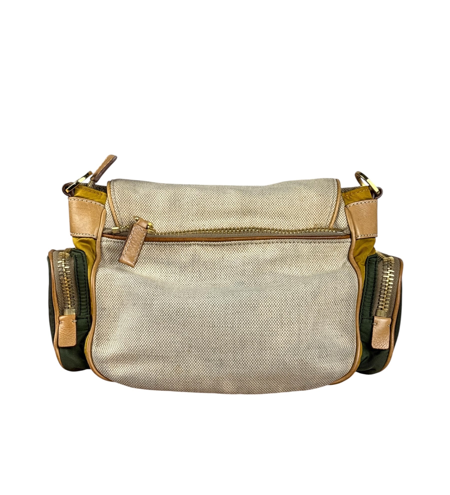 Prada Multicolor Leather Trim Sac Multi-Poches Crossbody Bag