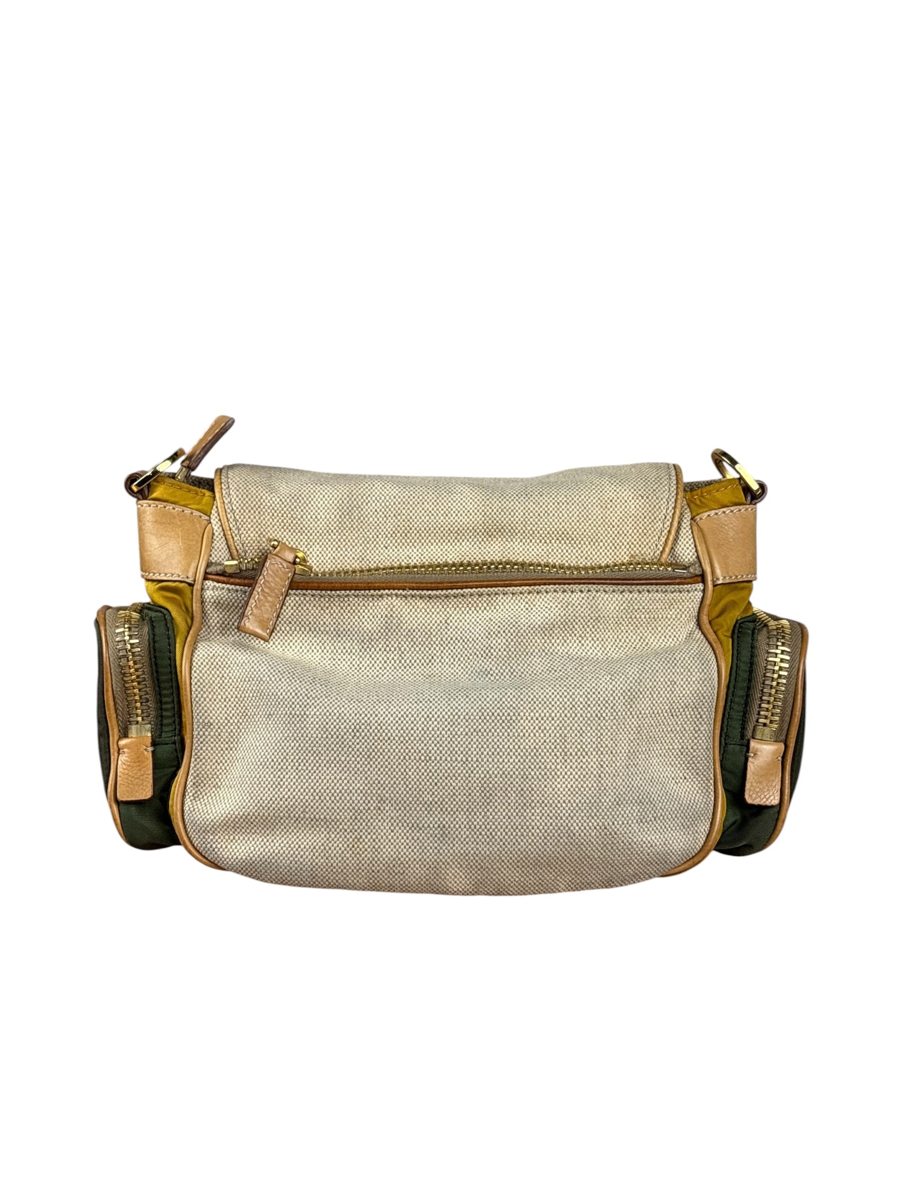 Prada Multicolor Leather Trim Sac Multi-Poches Crossbody Bag