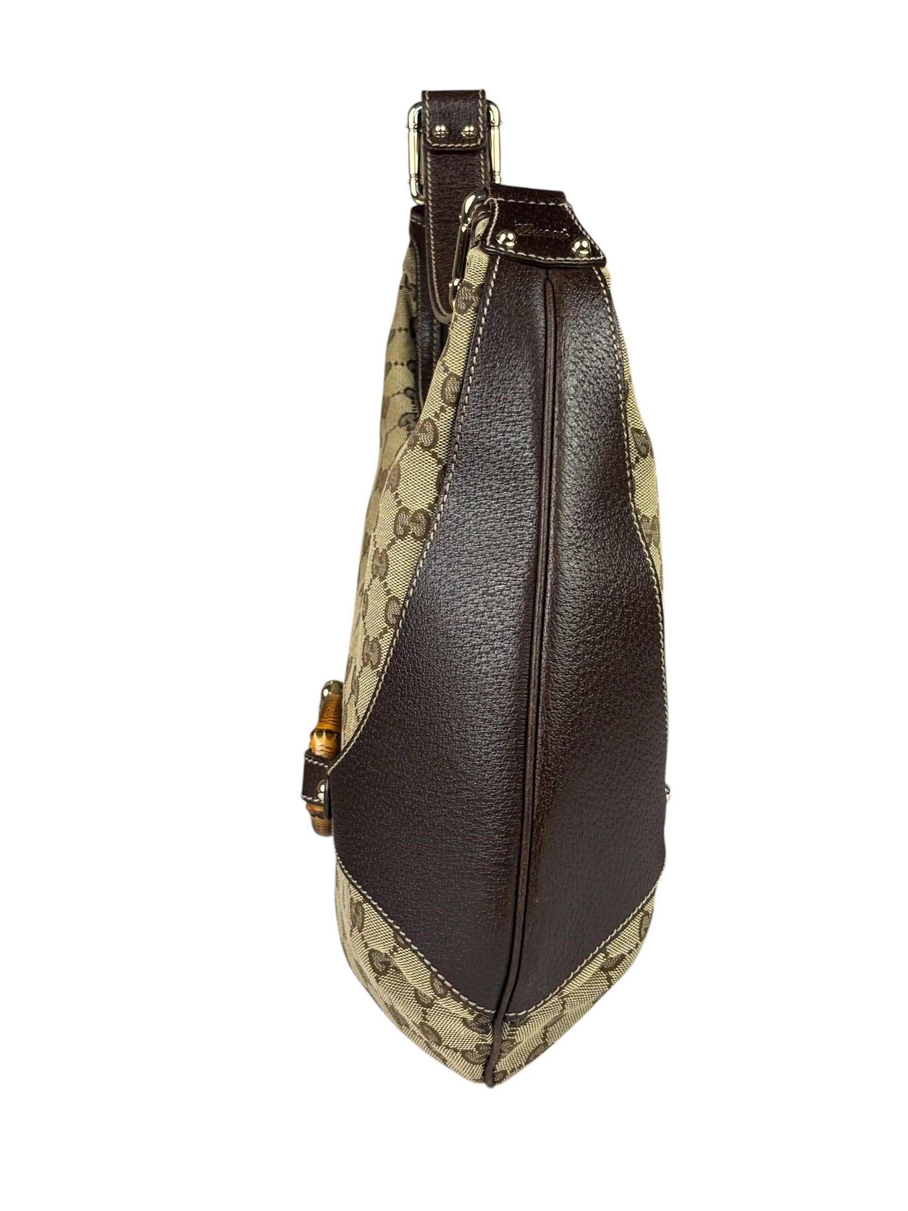 Gucci Brown GG Bamboo Amalfi Hobo Bag