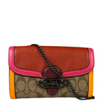 Coach Colorblock Leather Jade Wallet On Chain