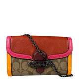 Coach Colorblock Leather Jade Wallet On Chain