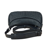 Bottega Veneta Black Coated Canvas PVC Shoulder Bag