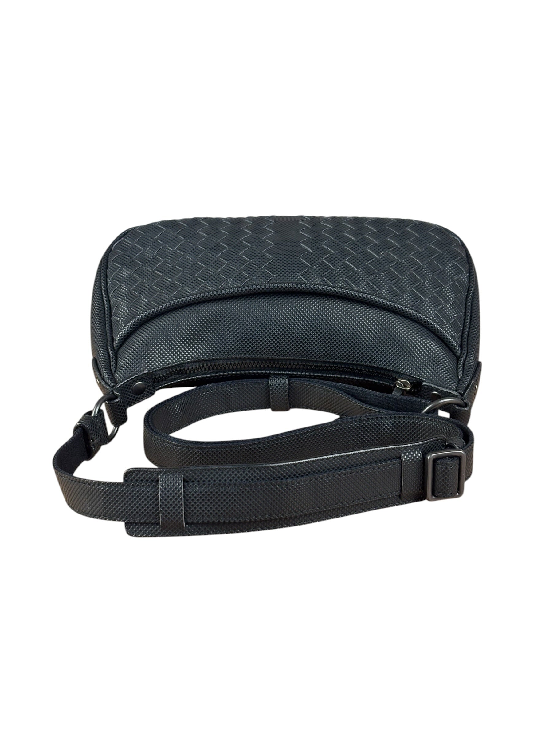 Bottega Veneta Black Coated Canvas PVC Shoulder Bag