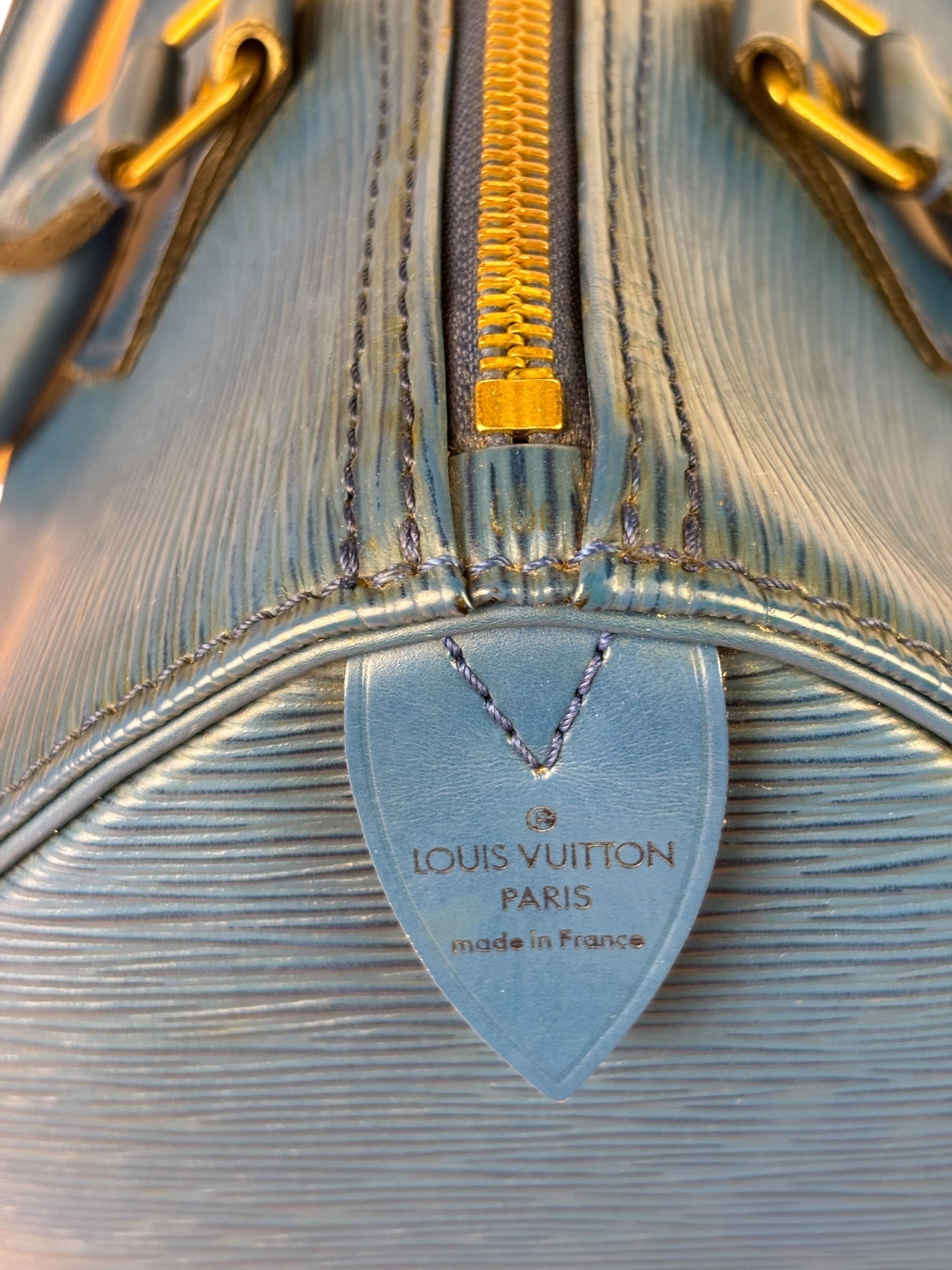Louis Vuitton Blue Epi Leather Speed 25