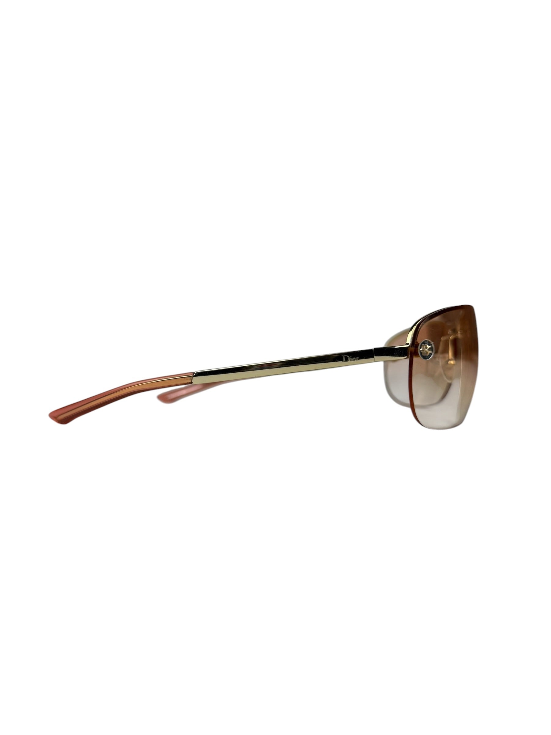 Christian Dior Vintage Pink Tinted Frame Sunglasses