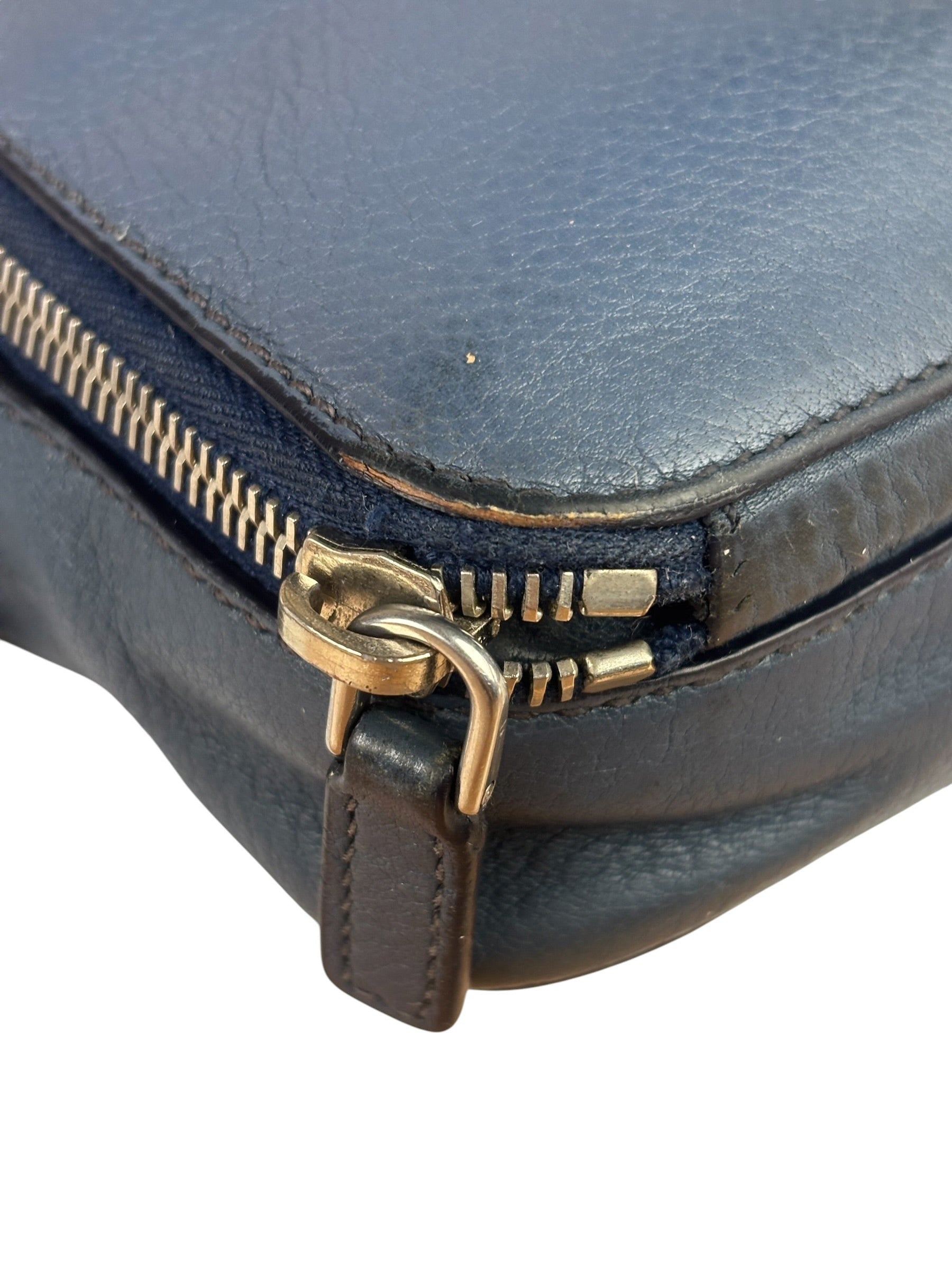 Prada Navy Blue Leather Camera Bag