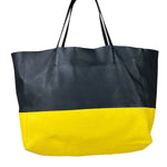 Celine Yellow/Black Leather Horizontal Cabas Tote