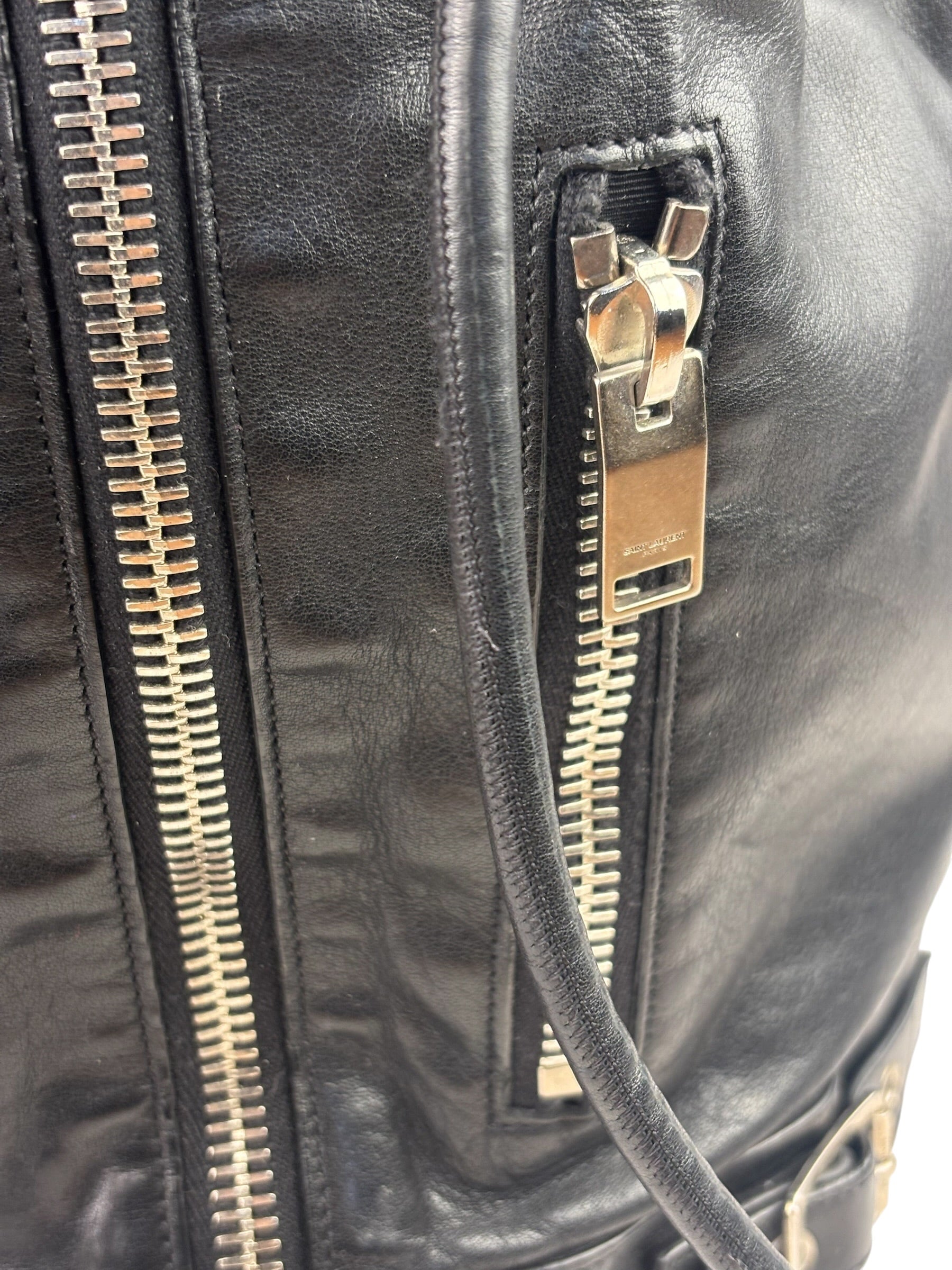 Yves Saint Laurent Black Leather Rider Bucket Bag