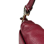 Coach Burgundy Pebbled Leather Flap Pochette