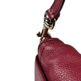 Coach Burgundy Pebbled Leather Flap Pochette