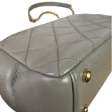 Chanel Grey Quilted Leather Mini Business Affinity Flap Bag 2019