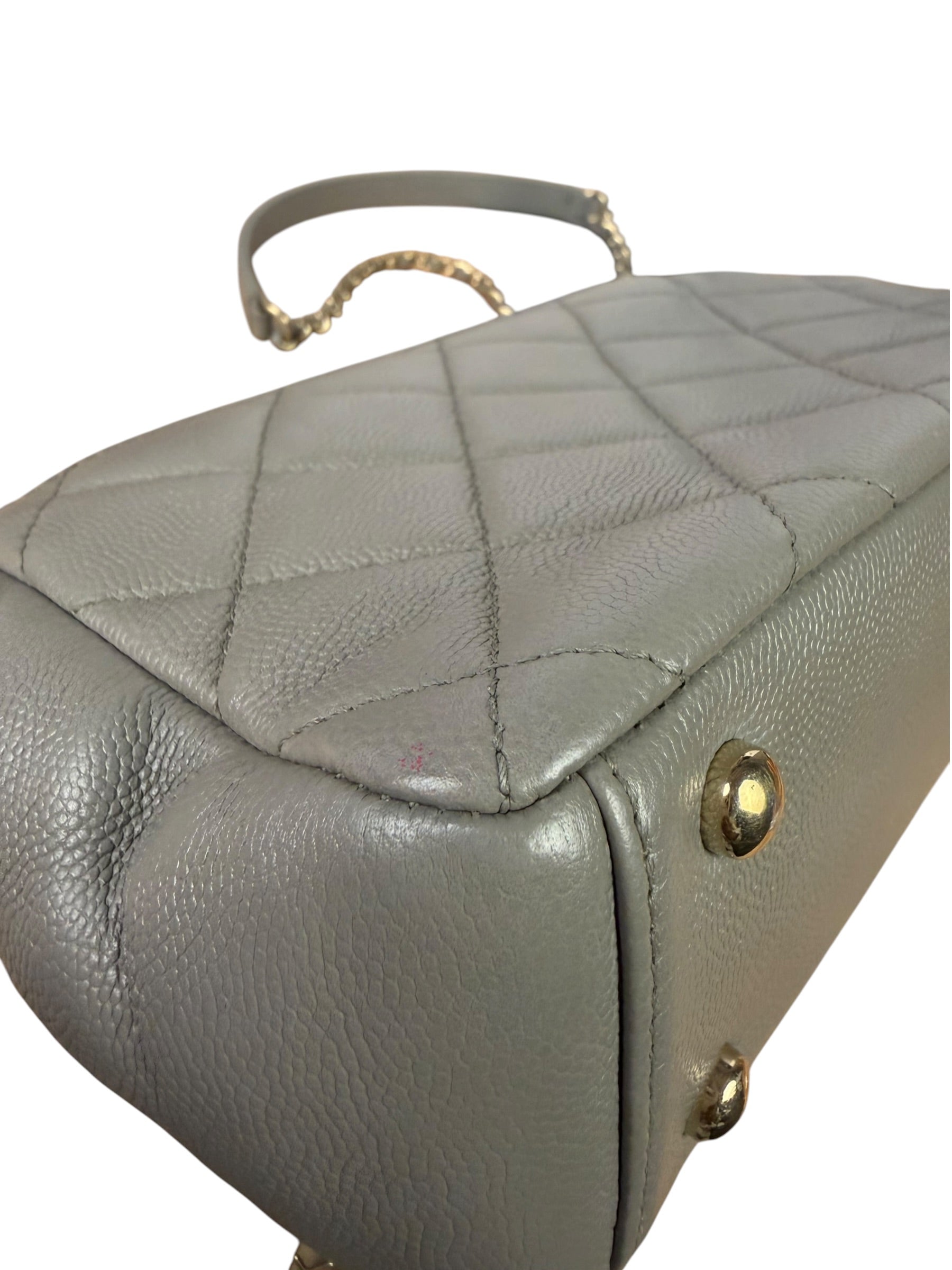 Chanel Grey Quilted Leather Mini Business Affinity Flap Bag 2019