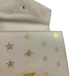 Gucci Textured Calfskin Bee Star Sylvie Shoulder Bag White