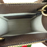 Gucci Brown Leather Trim Jumbo GG Mini Vertical Tote Bag