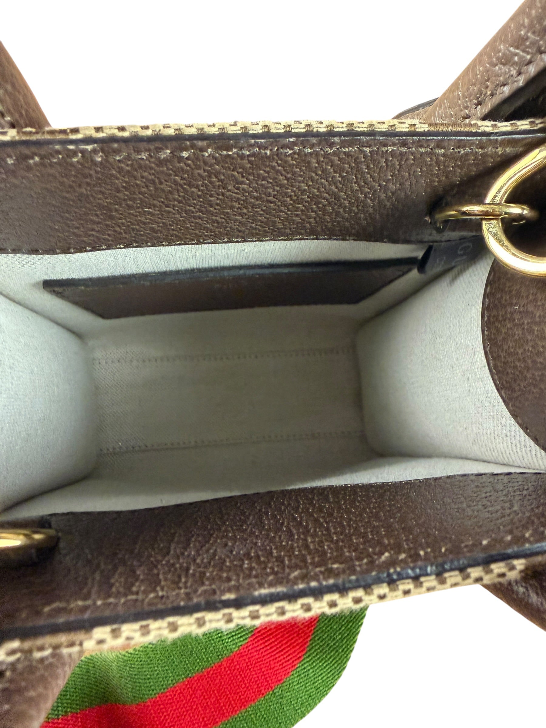 Gucci Brown Leather Trim Jumbo GG Mini Vertical Tote Bag