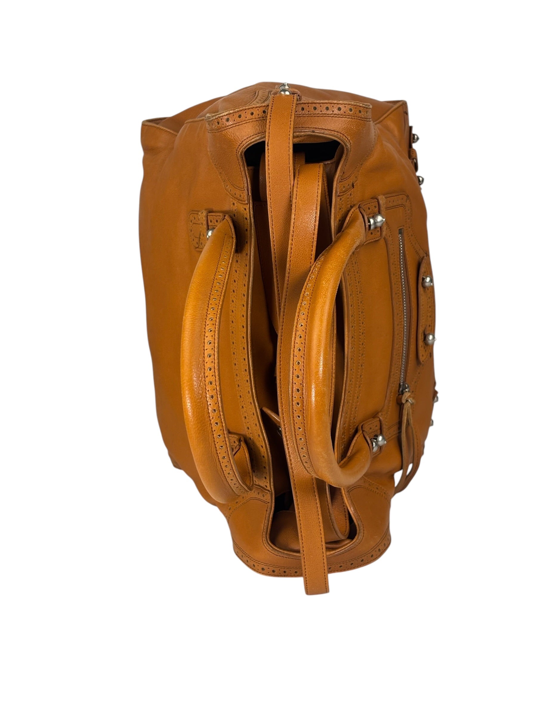 Balenciaga Brown Lambskin Riva Velo Two-Way Bag