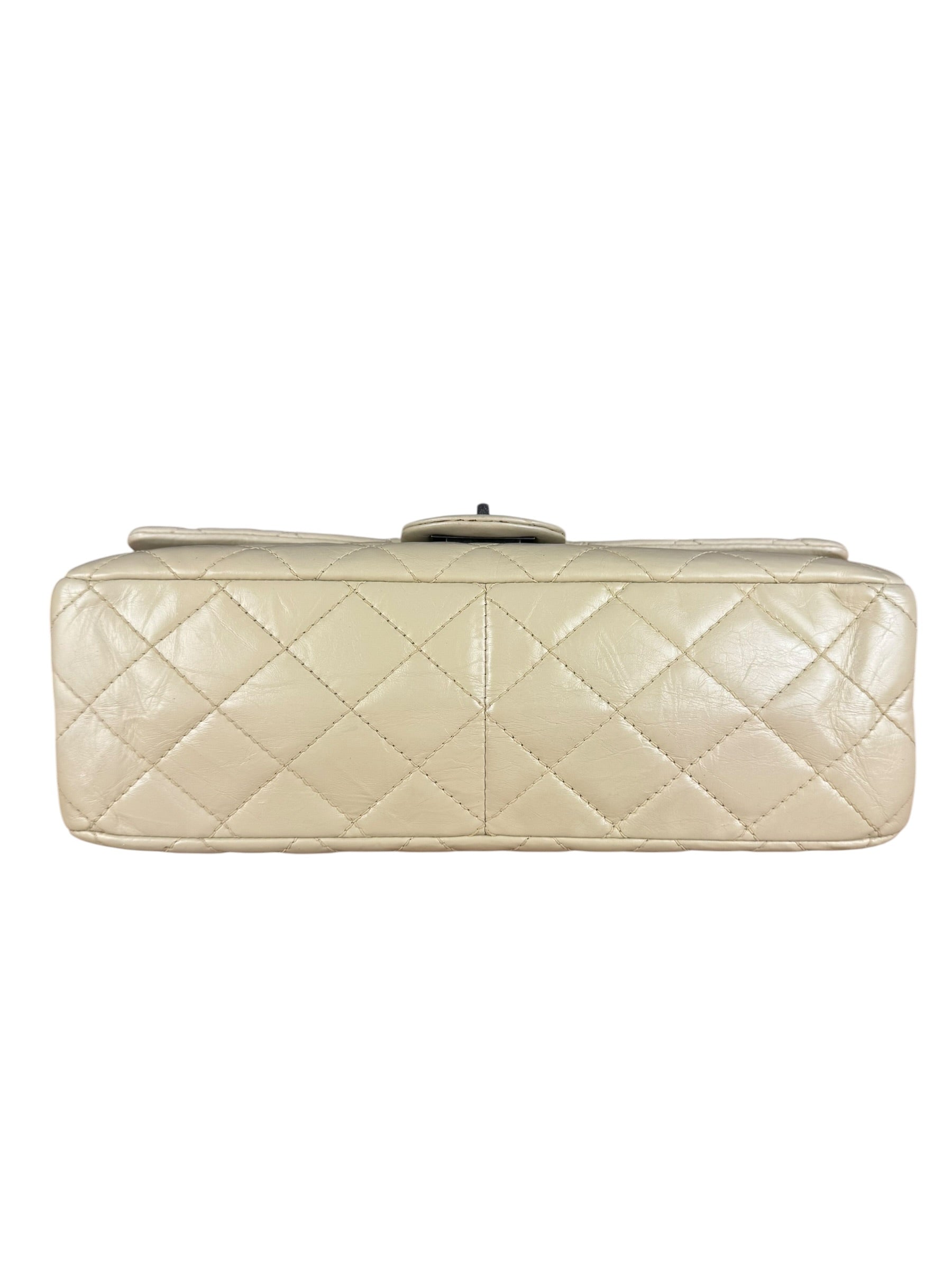 Chanel Aged Ivory Quilted Leather 2.55 Reissue Double Flap Bag 2009