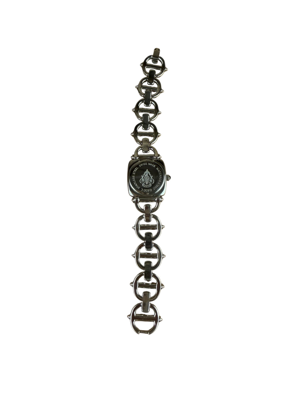 Gucci 6400L Black Dial Horsebit Stainless Link Band