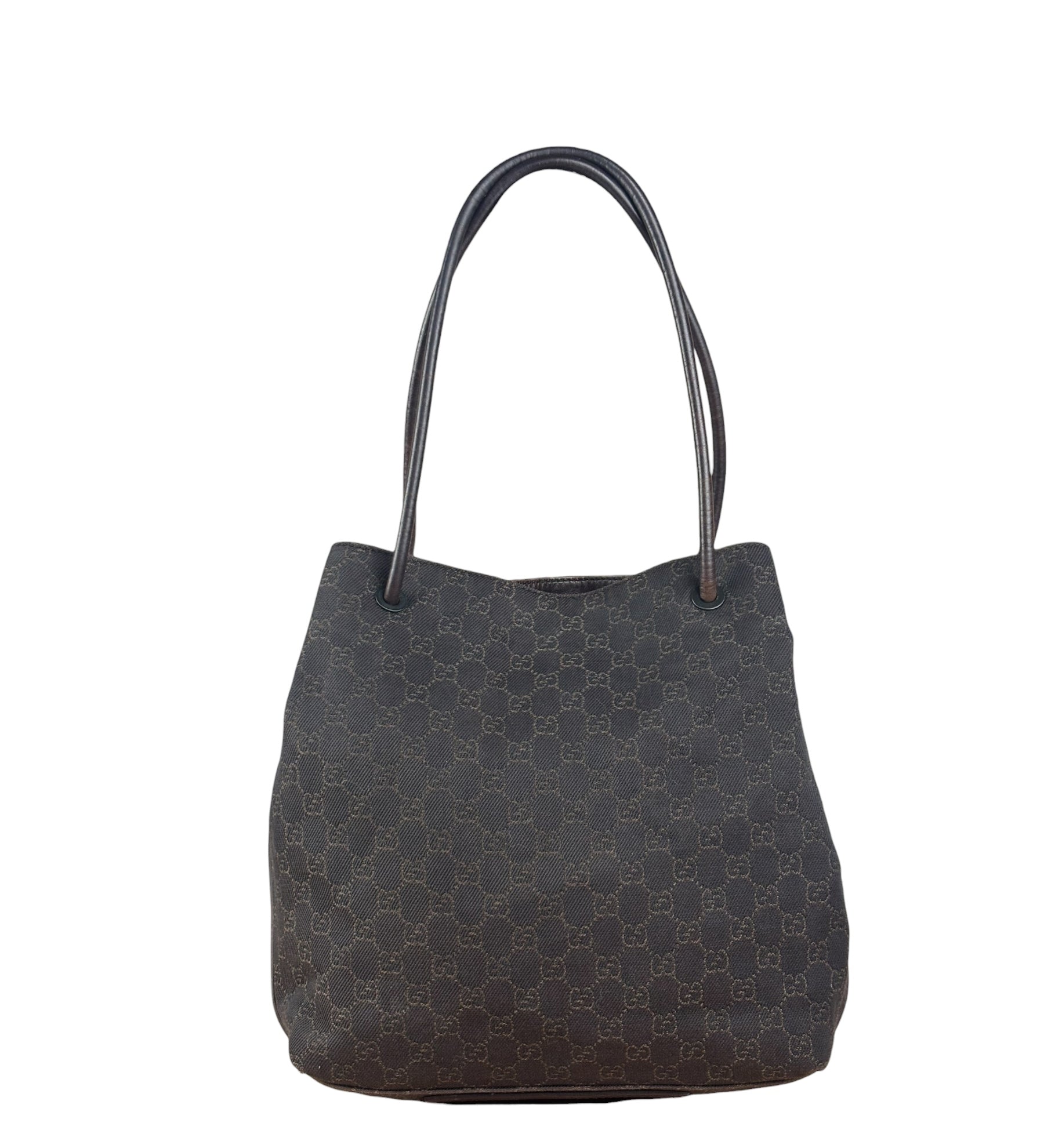Gucci GG Denim leather Trim Gifford Tote Bag