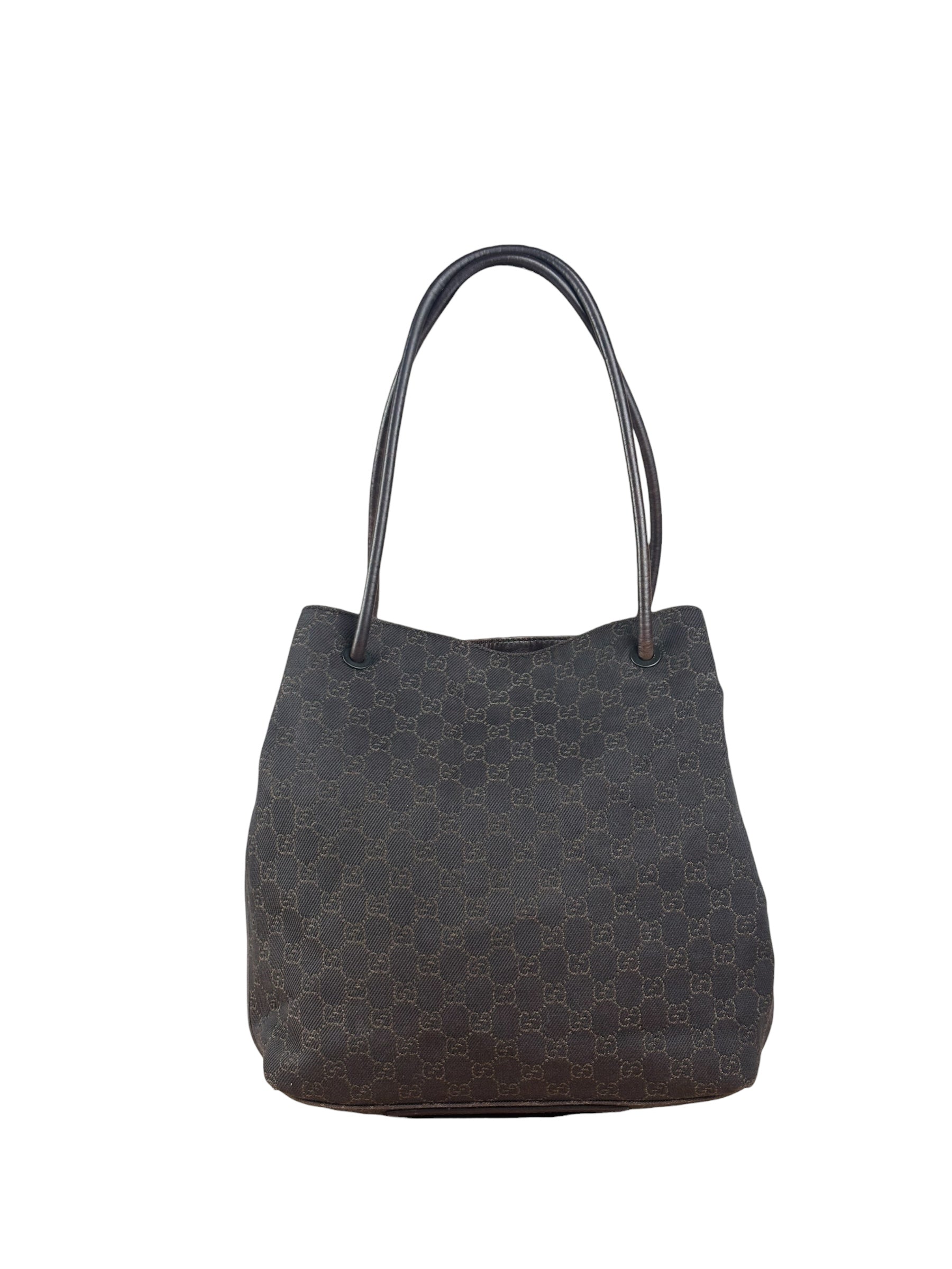 Gucci GG Denim leather Trim Gifford Tote Bag