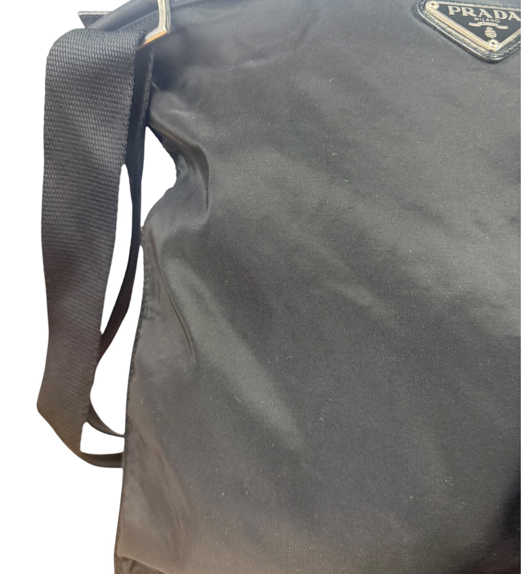 Prada Black Tessuto Nylon Flat Tote Bag