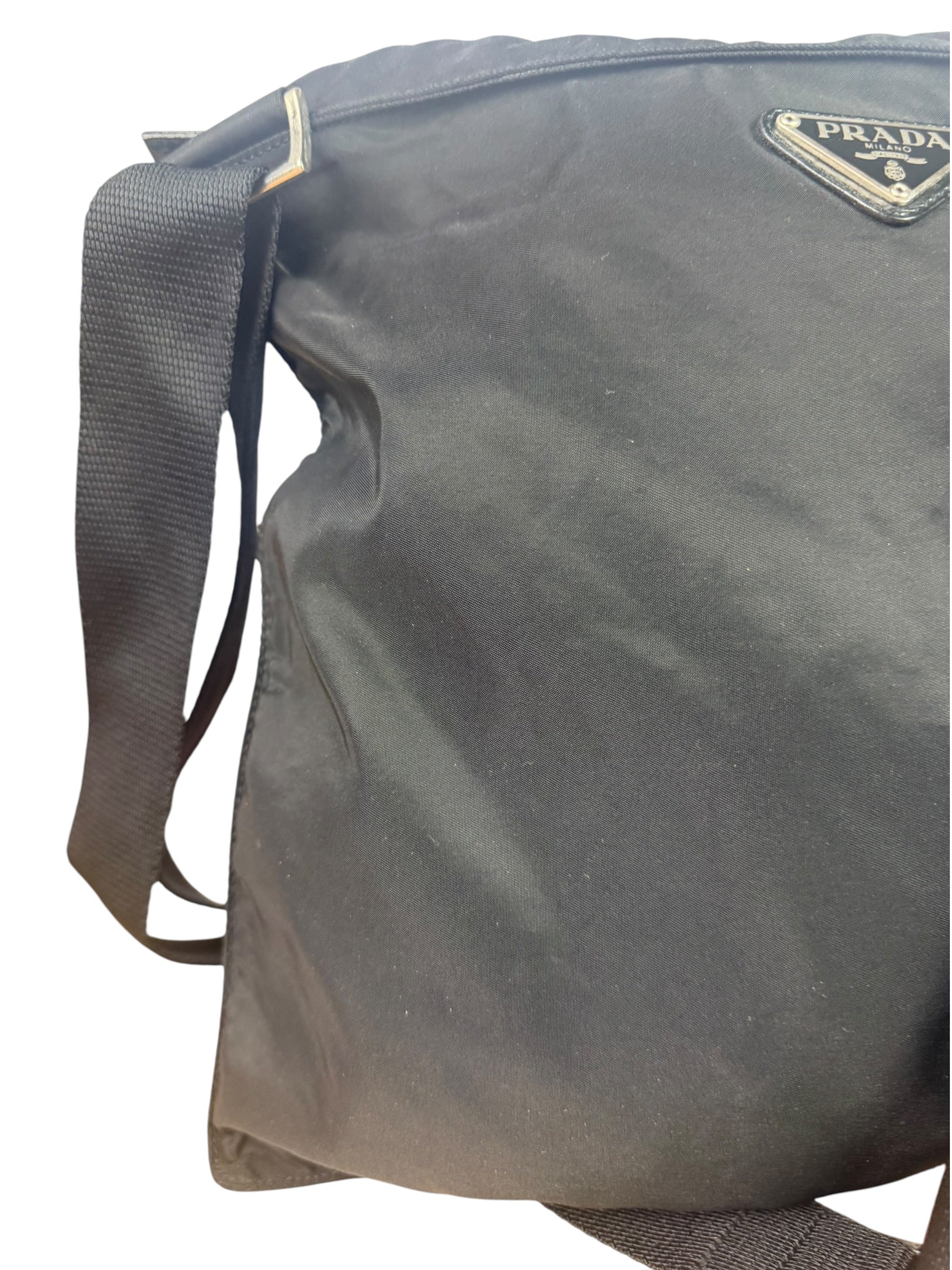 Prada Black Tessuto Nylon Flat Tote Bag