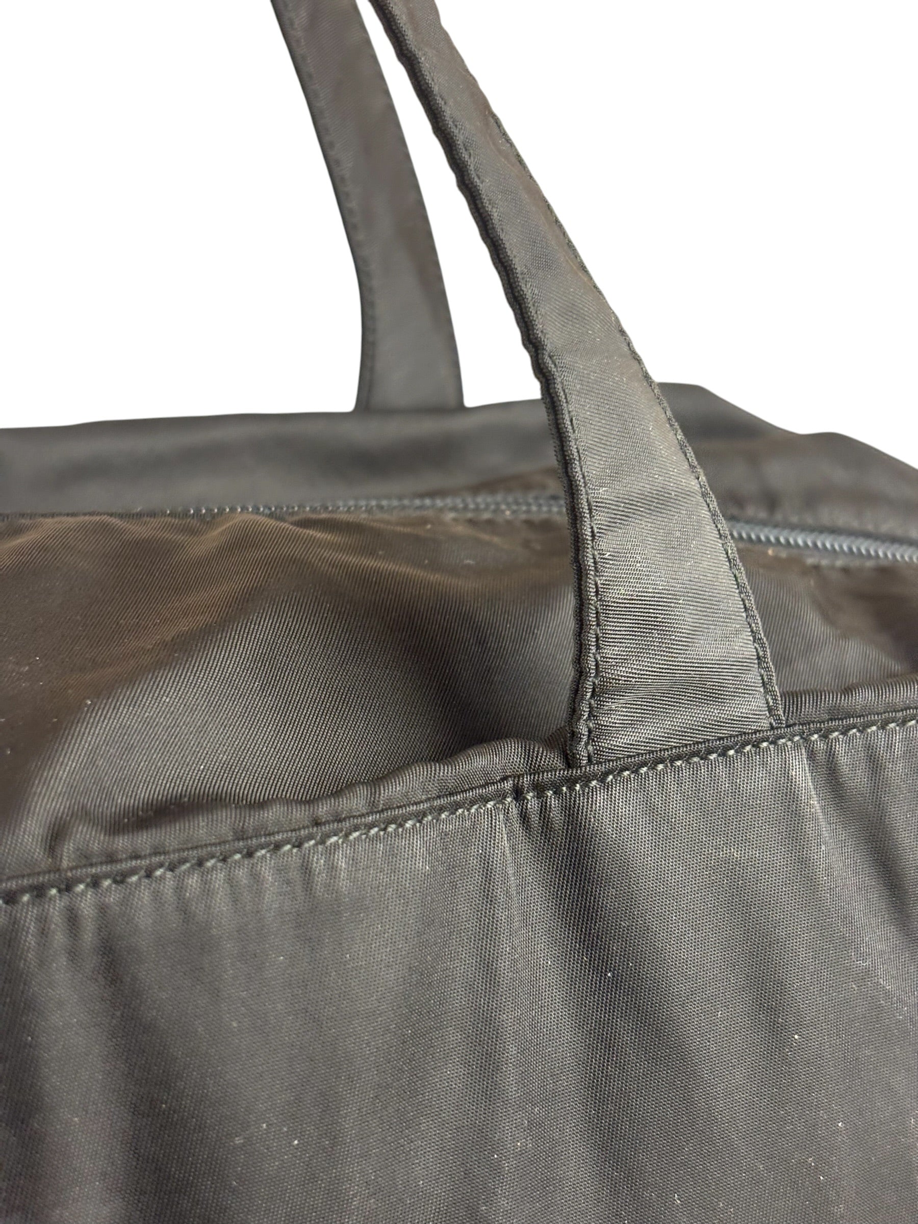 Prada Vintage Black Tessuto Nylon Travel Bag
