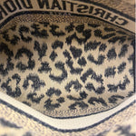 Christian Dior Beige Woven Leopard Print Cosmetic Pouch