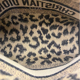 Christian Dior Beige Woven Leopard Print Cosmetic Pouch