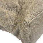 Chanel Vintage Beige Quilted Denim  Tortoise Tote 1996