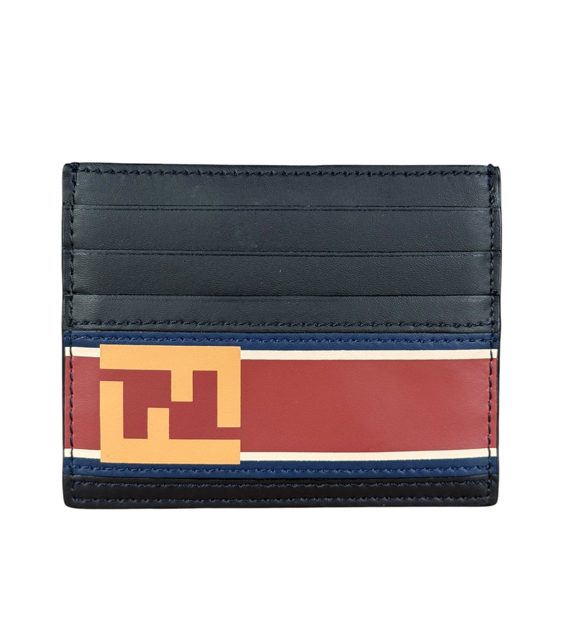 Fendi FF Striped Leather Cardholder