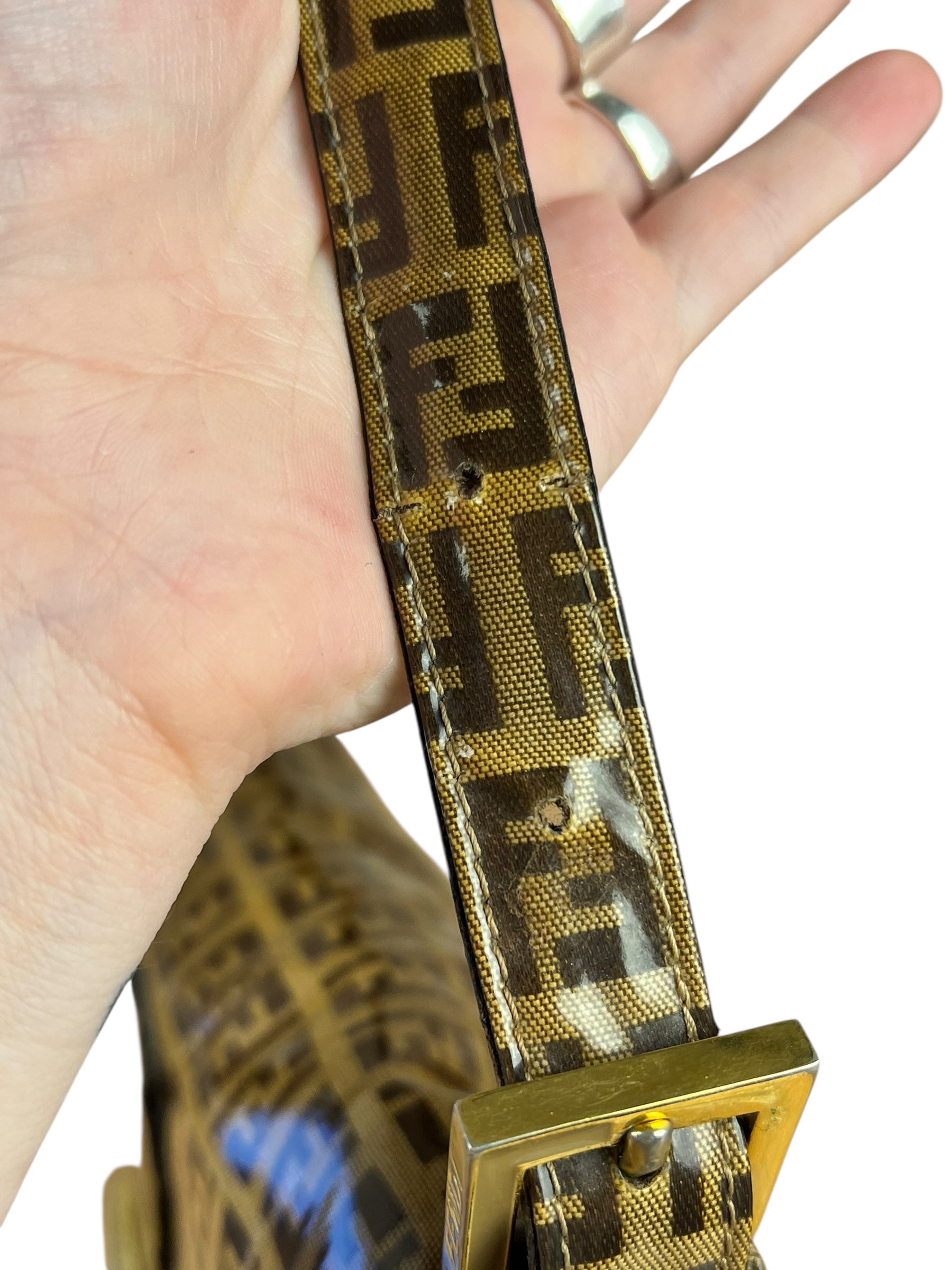 Fendi FF PVC Coated Canvas Baguette