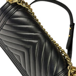 Chanel Black Chevron Leather Boy Medium Flap Bag 2017