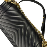 Chanel Black Chevron Leather Boy Medium Flap Bag 2017