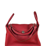 Hermes Rouge Clemence Leather Lindy 34