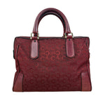 Celine Vintage Burgundy Macadam Print Mini Boston Handbag