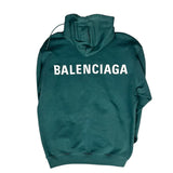 Balenciaga Back Logo Hoodie Green