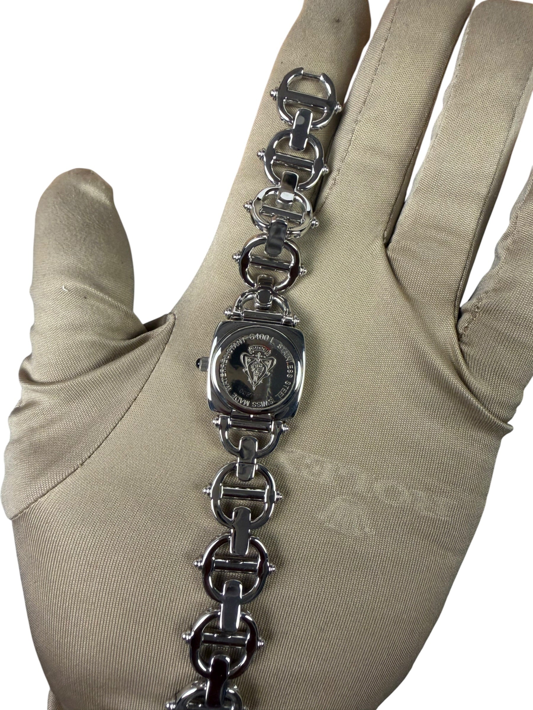 Gucci 6100L Black Dial Horse Bit Link Watch