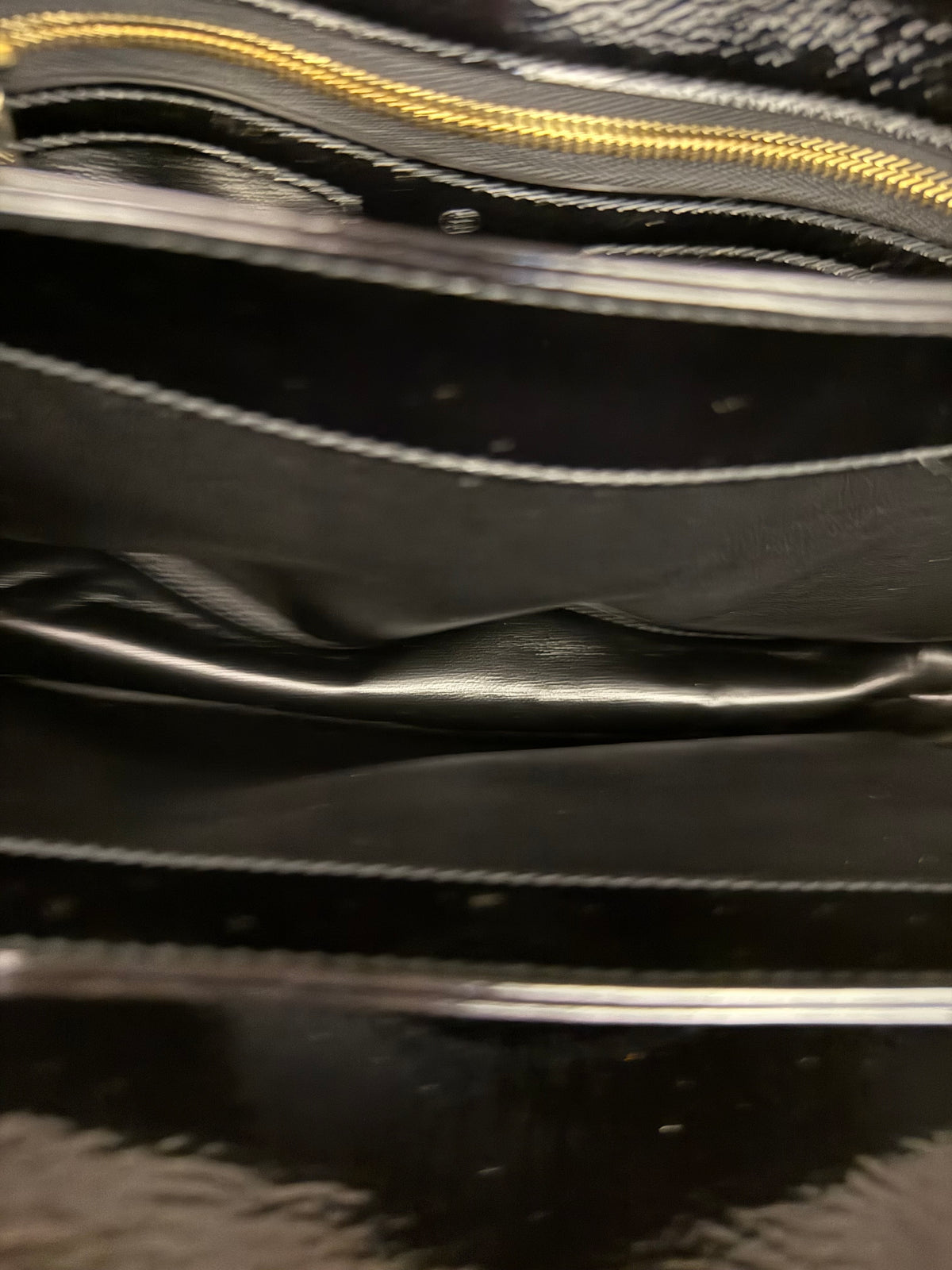 Gucci Black Patent Leather Chain Double G Shoulder Bag