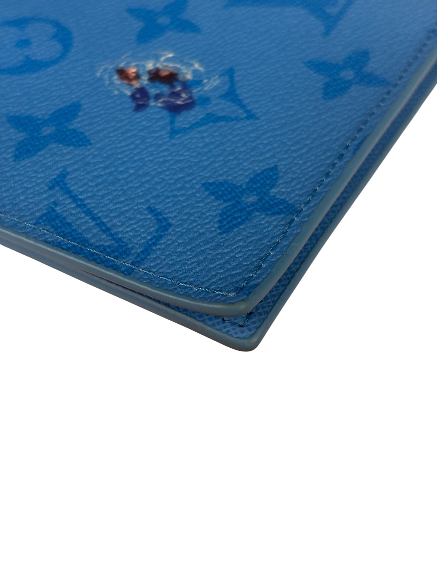 Louis Vuttion Pool Blue Monogram Passport Cover